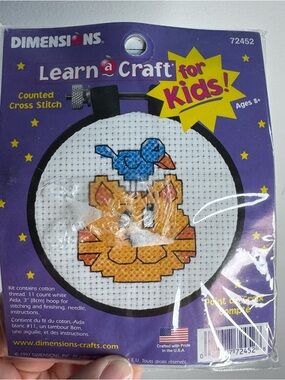 Dimensions Learn a Craft for Kids Counted Cross Stitch Kit Sealed 72452